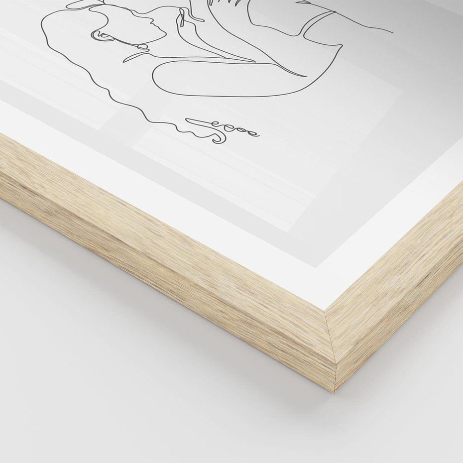 Plakat w ramie 30x40 - Wewnętrzne Emocje - para zakochanych, kobieta i mężczyzna - rama drewno