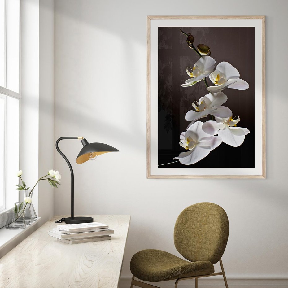 Plakat w ramie 50x70 - SPA: harmonia z kwiatami - spa, kwiaty - rama drewno