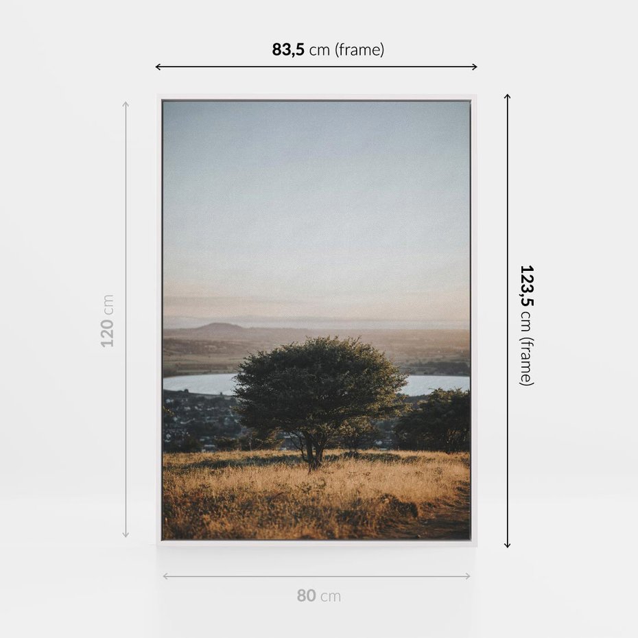 Obraz w ramie 80x120 - Siła Natury - drzewo, pejzaż - rama biała
