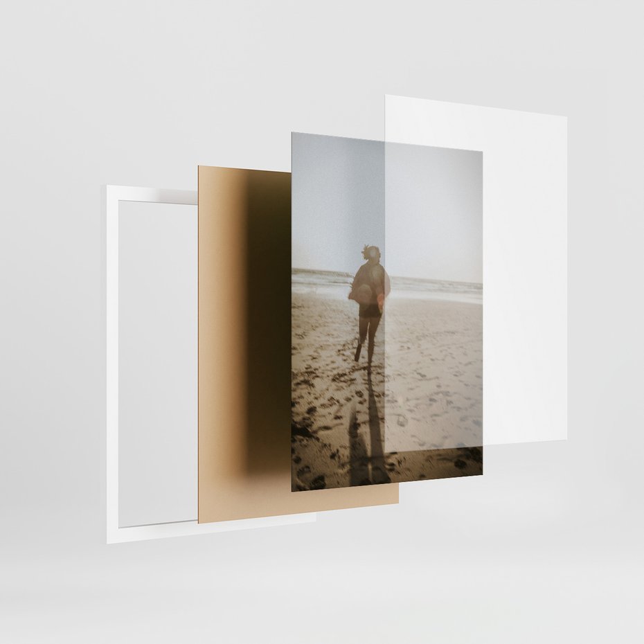 Zestaw obrazy w ramie 50x70 galeria - Plaża, palmy, zachód, słońca, morze - rama biała