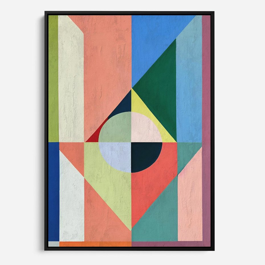 Obraz w ramie 50x70 - Księga Kolorowych Wizji - różne geometryczne formy, koła - rama czarna