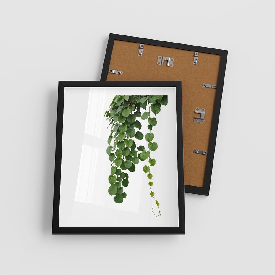 Plakat w ramie 40x50 - Świeżość Natury - liście, zielone - rama czarna