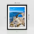 Plakat w ramie 40x50 - Urokliwy widok na Santorini - Santorini, widok - rama czarna