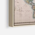 Obraz w ramie 100x70 - Światło Przeszłości - retro mapa świata, mapa - rama drewno
