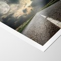 Plakat bez ramy 21x30 - magia nocnej drogi - droga, księżyc