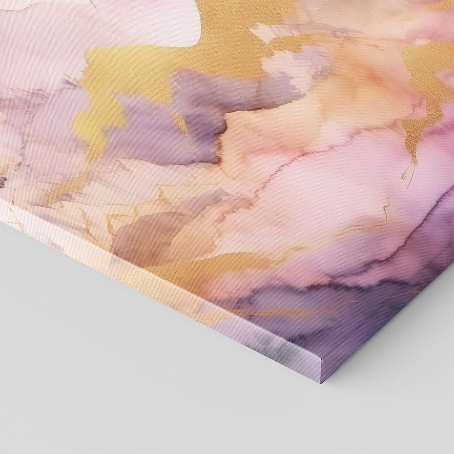 Obraz na płótnie 70x70 - Pastelowe Wzgórza - pastelowe, różowe góry