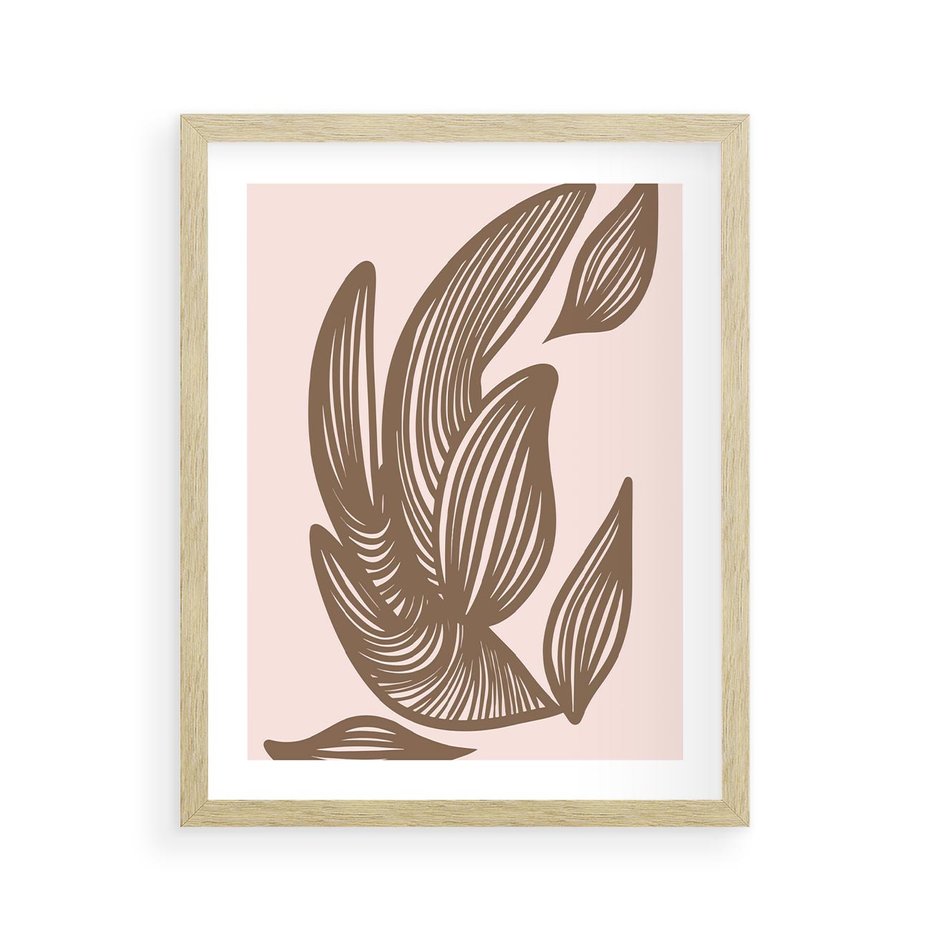 Plakat w ramie 40x50 - Nowoczesne Harmonie - skandynawski styl, plakat - rama drewno