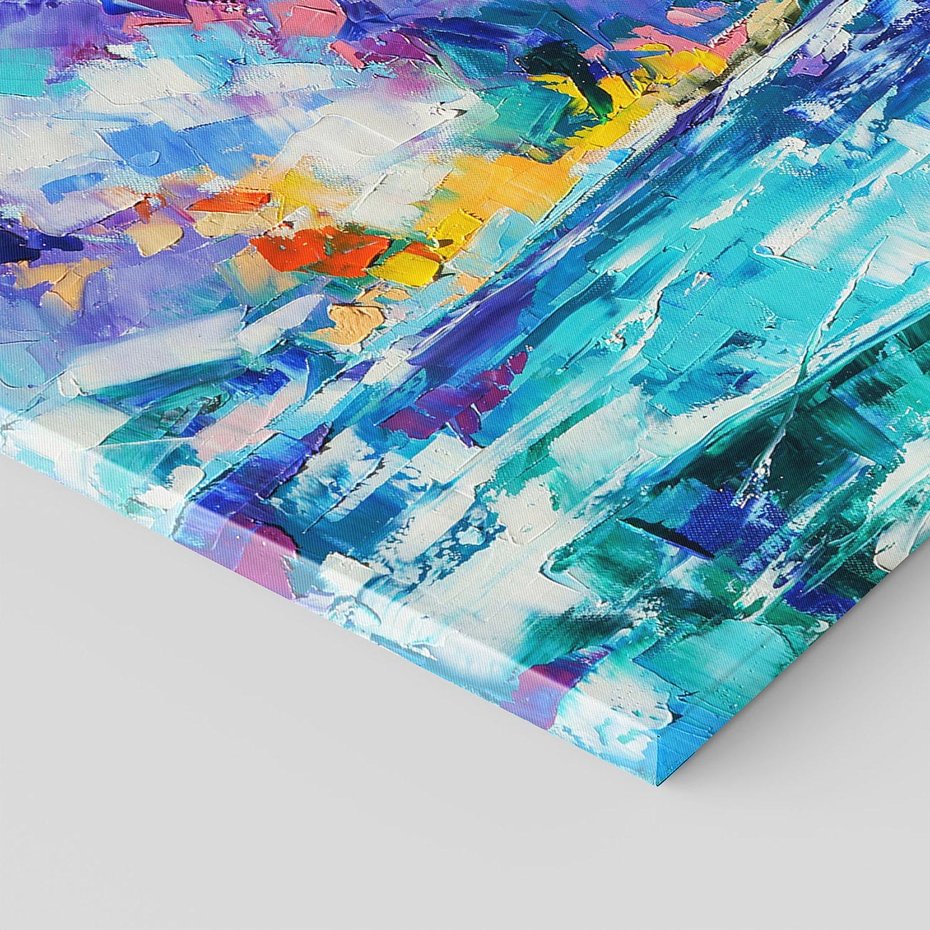 Obraz na płótnie 100x70 - Mistyka Górskich Marzeń - abstrakcja, pejzaż gór