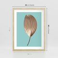 Plakat w ramie 30x40 - Delikatna Harmonia - złote, liście - rama drewno
