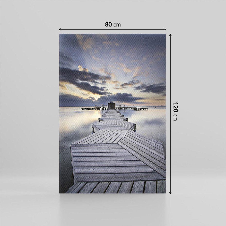 Obraz na płótnie 80x120 - Spokój nad Jeziorem - pomost, jezioro