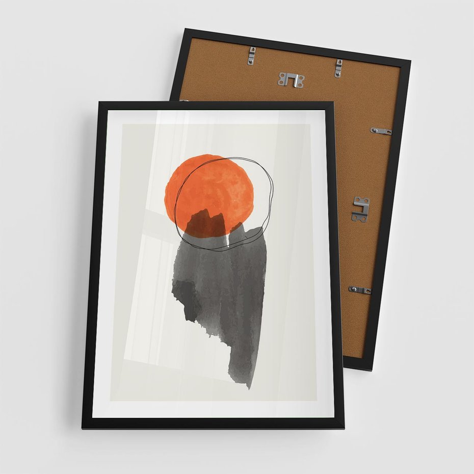 Plakat w ramie 50x70 - Księga Form - abstrakcyjne nieregularne plamy, czarny - rama czarna