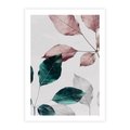 Plakat bez ramy 30x40 - Pastelowe Liście w Minimalizmie - pastelowe liście, minimalistyczny obraz