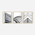 Zestaw obrazy w ramie 40x50 galeria - Architemtura, czarno, białe, fotografie - rama drewno
