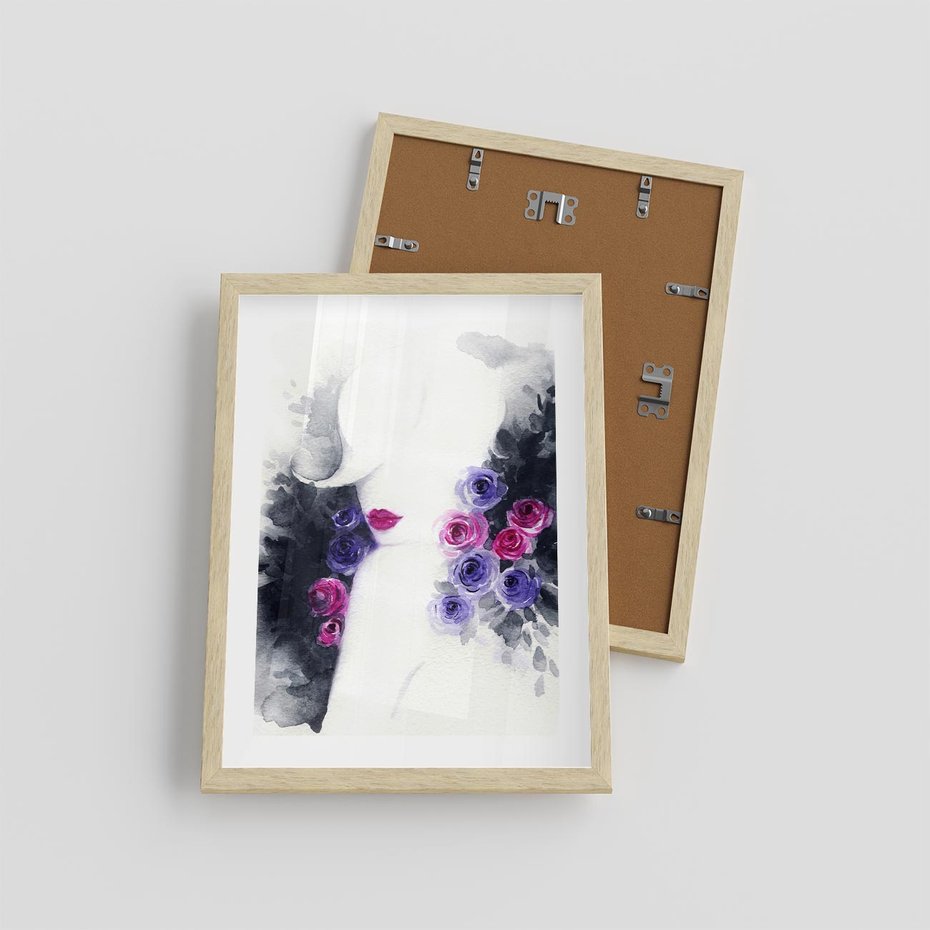 Plakat w ramie 30x40 - Urok osobowości - kobieta, portret - rama drewno