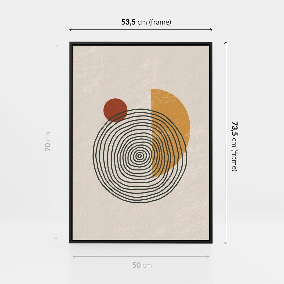 Obraz w ramie 50x70 - Odbicia Wyobraźni - nowoczesna sztuka, minimalizm - rama czarna