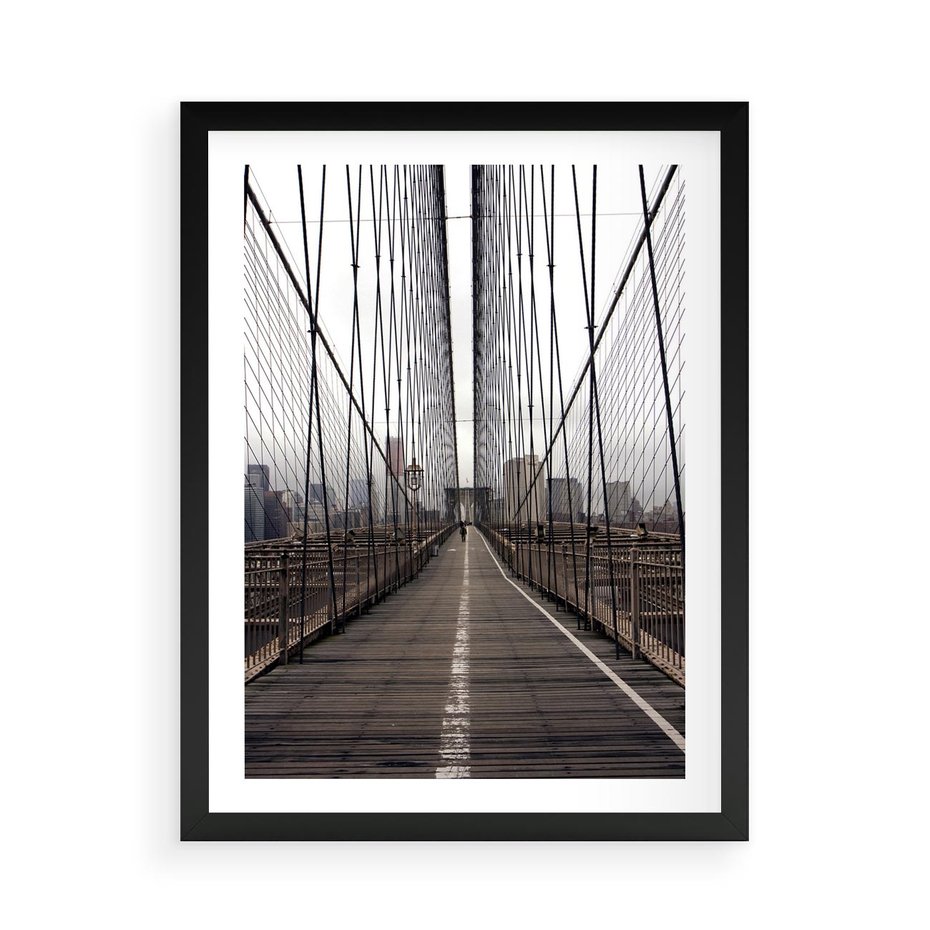 Plakat w ramie 50x70 - Nowoczesna Linia - most, nowoczesna - rama czarna