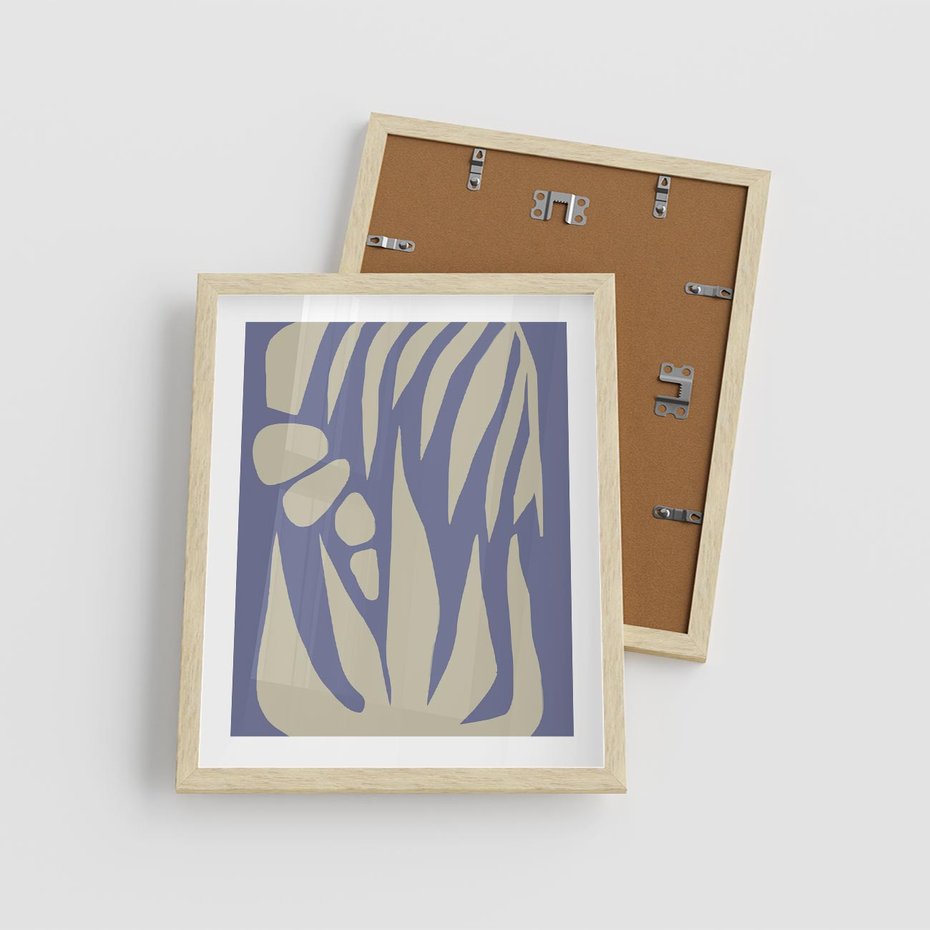 Plakat w ramie 40x50 - Kształty Niewidzialnych Granic - abstrakcyjna sztuka, skandynawski styl - rama drewno