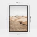 Obraz w ramie 50x70 - Refleksyjny taniec myśli - pustynny krajobraz, odcienie sepii - rama czarna