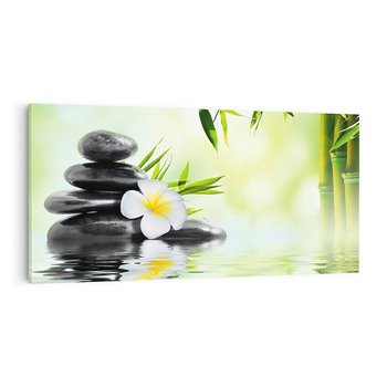 Obraz na płótnie 100x50 - SPA: Relaksująca woda i kamienie - SPA, woda