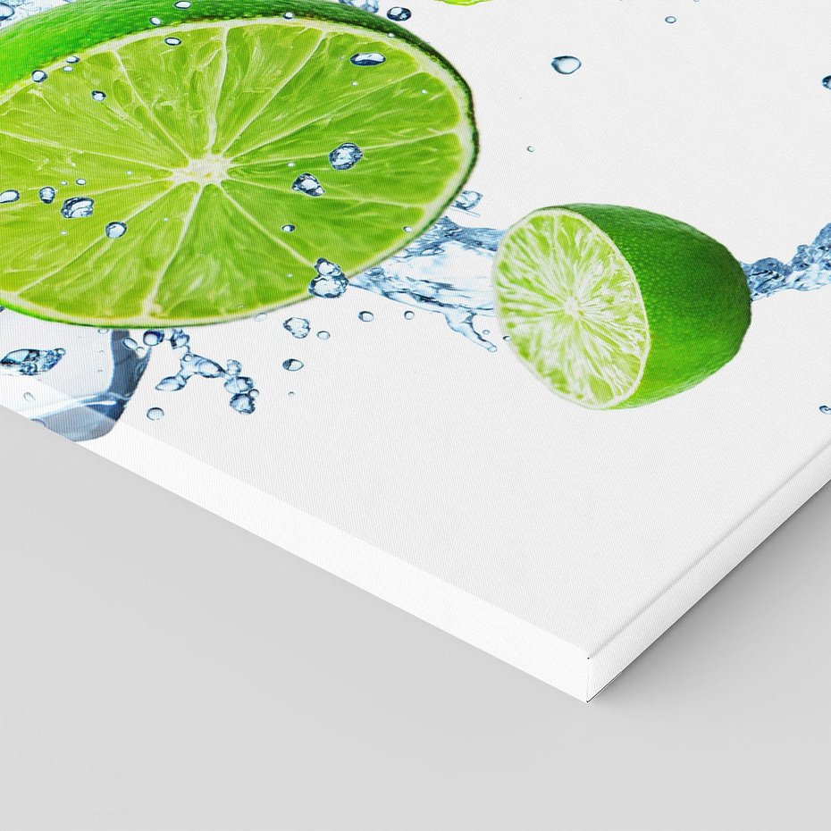 Obraz na płótnie 70x100 - Świeżość limonek w wodzie - limonki, woda