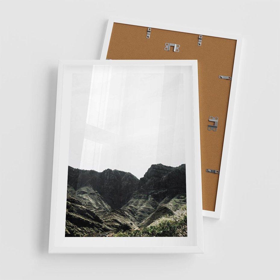 Plakat w ramie 50x70 - Górska Potęga - górski krajobraz, góry - rama biała