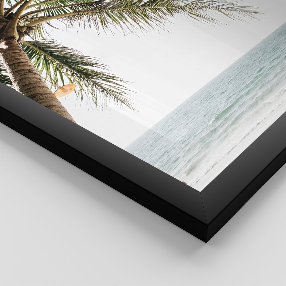Zestaw obrazy w ramie 40x50 galeria - Plaża, palmy, lato, wakacje - rama czarna