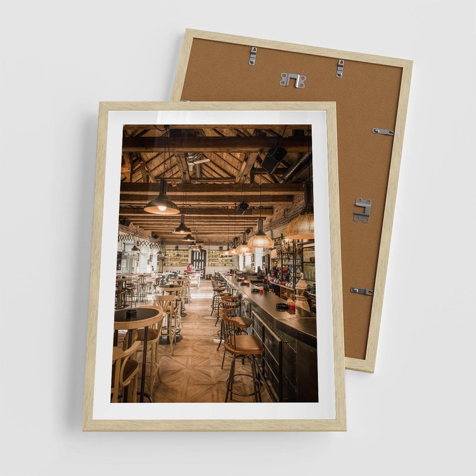 Plakat w ramie 50x70 - Smak i styl - restauracja, architektura - rama drewno