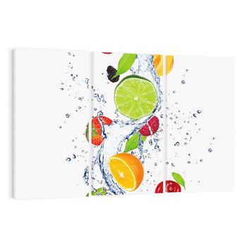 Obraz na płótnie 120x80 - Kulinarne Inspiracje - owoce, woda