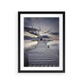 Plakat w ramie 30x40 - Spokój nad Jeziorem - pomost, jezioro - rama czarna
