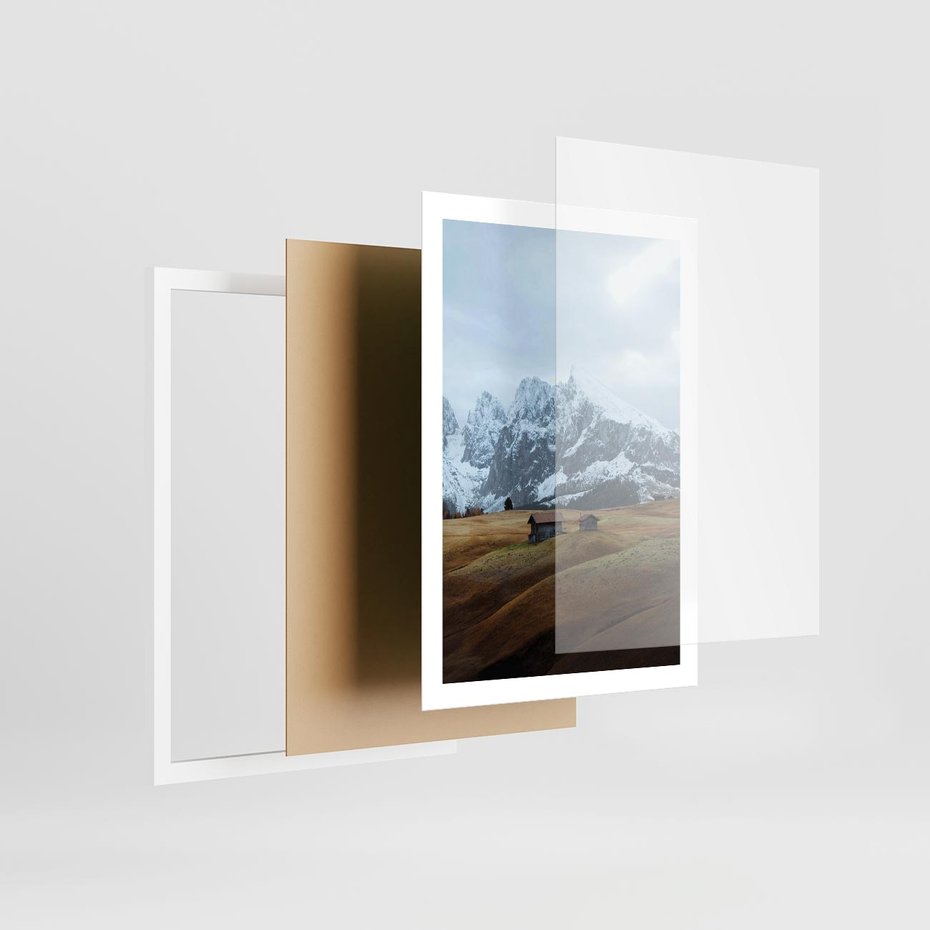 Plakat w ramie 50x70 - Odkryj Ich Urok - góry, skandynawia - rama biała