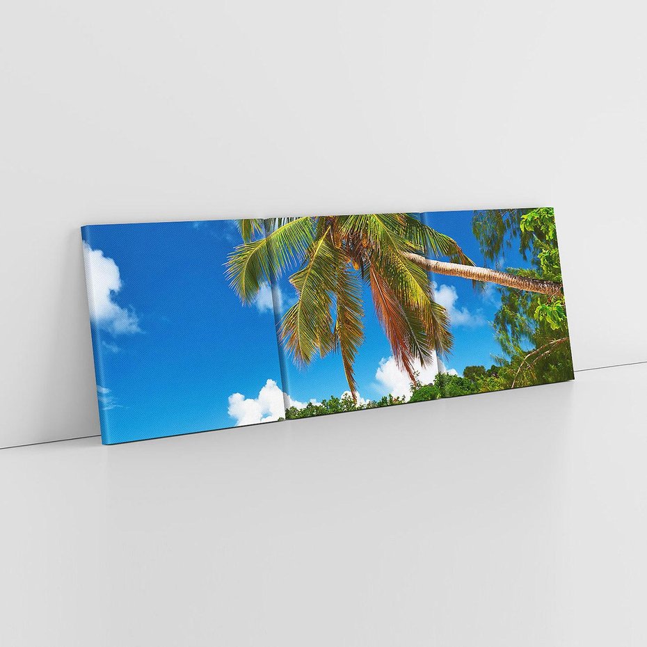 Obraz na płótnie 120x40 - Oaza palm na plaży - palma, plaża