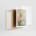 Zestaw obrazy w ramie 30x40 galeria - kwiaty, akwarela, pastele, liście - rama drewno