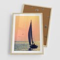 Plakat w ramie 50x70 - Żaglówka na Horyzoncie - żaglówka, jacht - rama drewno