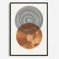 Obraz w ramie 70x100 - Taniec Okręgów - boho obraz, geometria - rama czarna