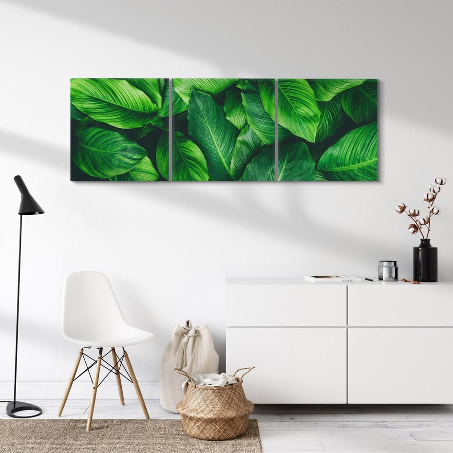 Obraz na płótnie 120x40 - Palma Liście Kwiat - palma, liście