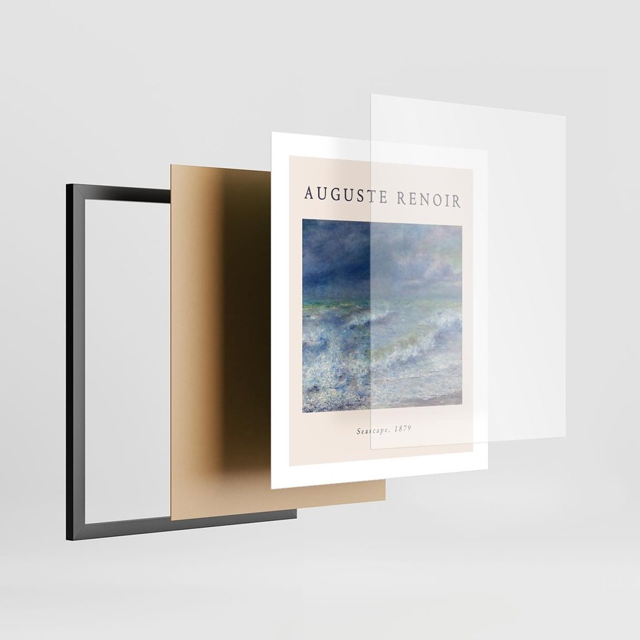 Plakat w ramie 40x50 - Auguste Renoir: Plakat z Pięknem Morza - auguste renoir, reprodukcja - rama czarna