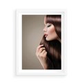 Plakat w ramie 50x70 - Piękno fryzury - włosy, fryzura - rama biała