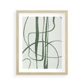 Plakat w ramie 40x50 - Zielony Spokój - zielona abstrakcja, spokojny plakat - rama drewno