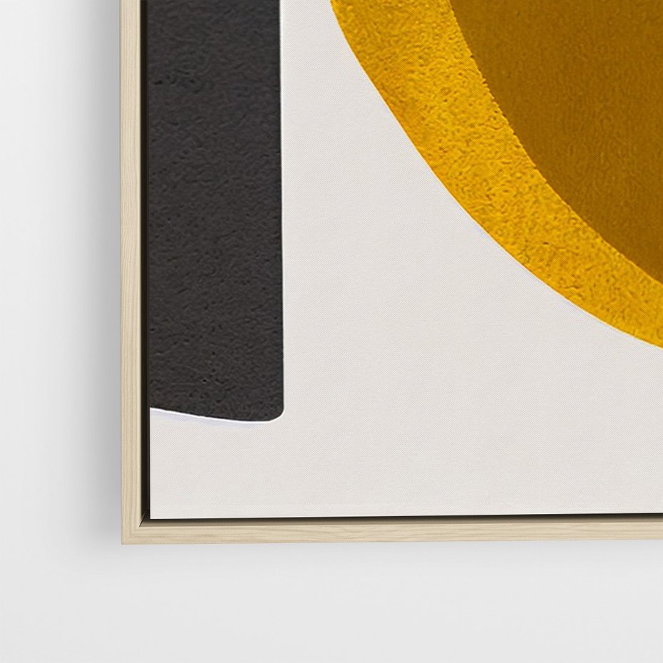 Obraz w ramie 80x120 - Tajemnice sztuki odkryte - geometryczne półkola, kształty - rama drewno