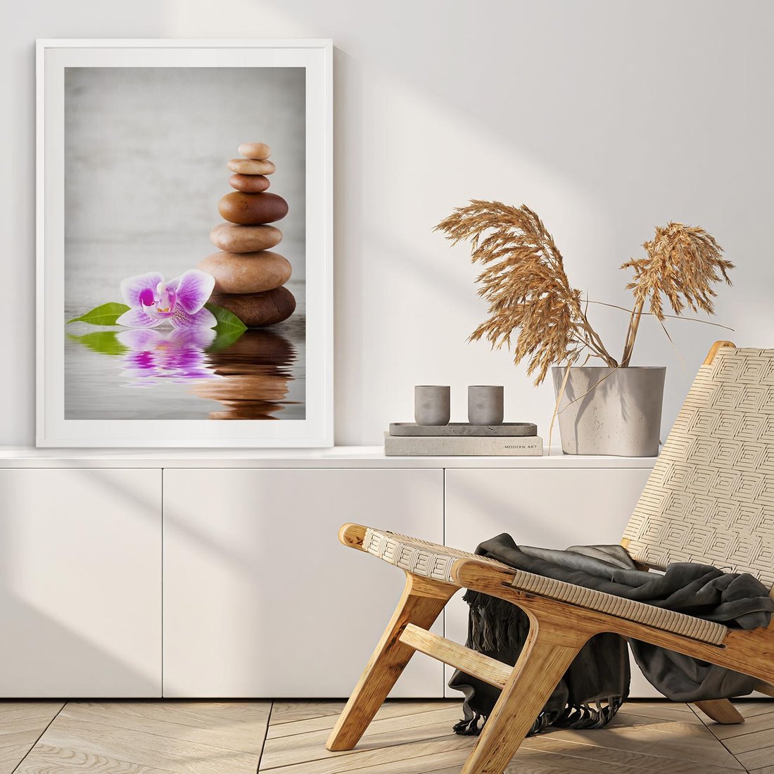 Plakat w ramie 50x70 - Spa japońskie: sztuka relaksu - spa, japońskie - rama biała