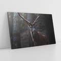 Obraz na płótnie 120x80 - Jeleń wśród lasu - jeleń, las