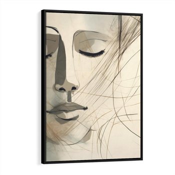 Obraz w ramie 50x70 - Tylko Zamknij Oczy - twarz kobiety, zamknięte oczy - rama czarna