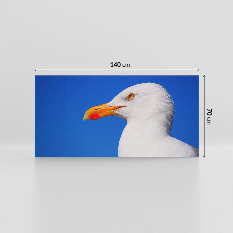 Obraz na płótnie 140x70 - Mewa nad morzem - mewa, pstak