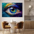 Obraz w ramie 70x50 - Mistyka Tęczowego Oka - oko, obraz olejny - rama drewno