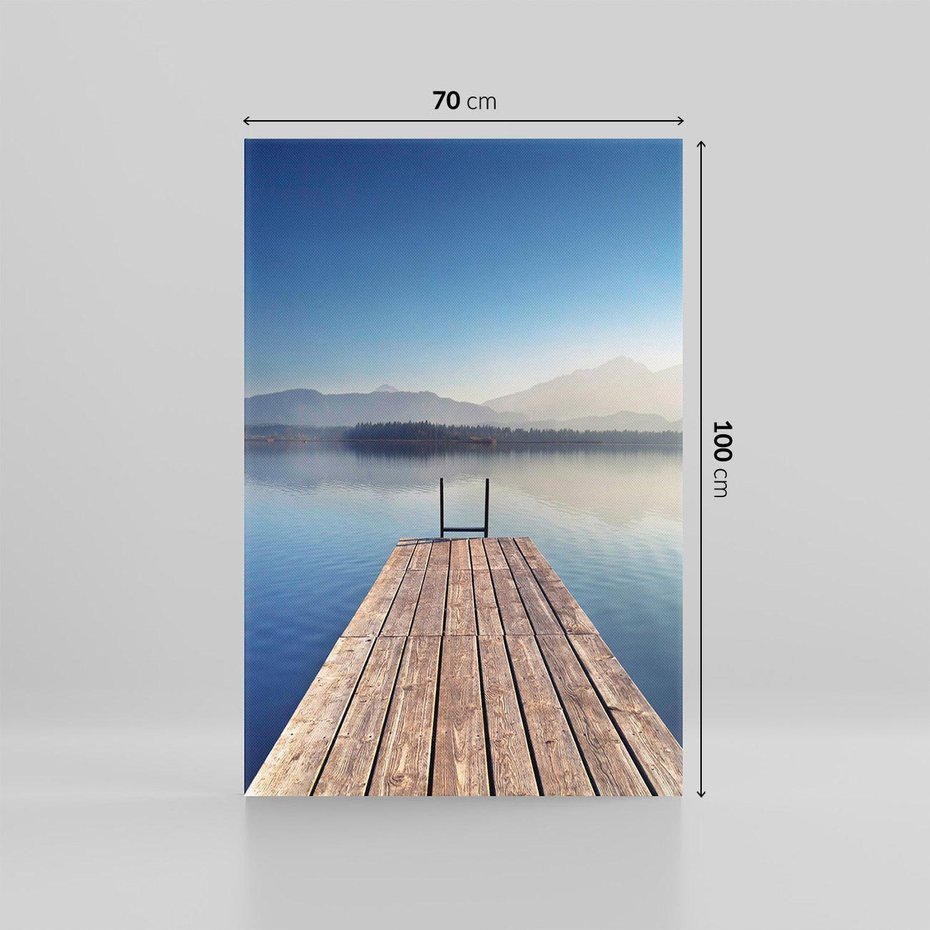 Obraz na płótnie 70x100 - Alpy: jezioro i malownicze molo - Alpy, jezioro