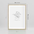 Plakat w ramie 50x70 - Rozkwitające Formy - szkic, minimalizm - rama drewno