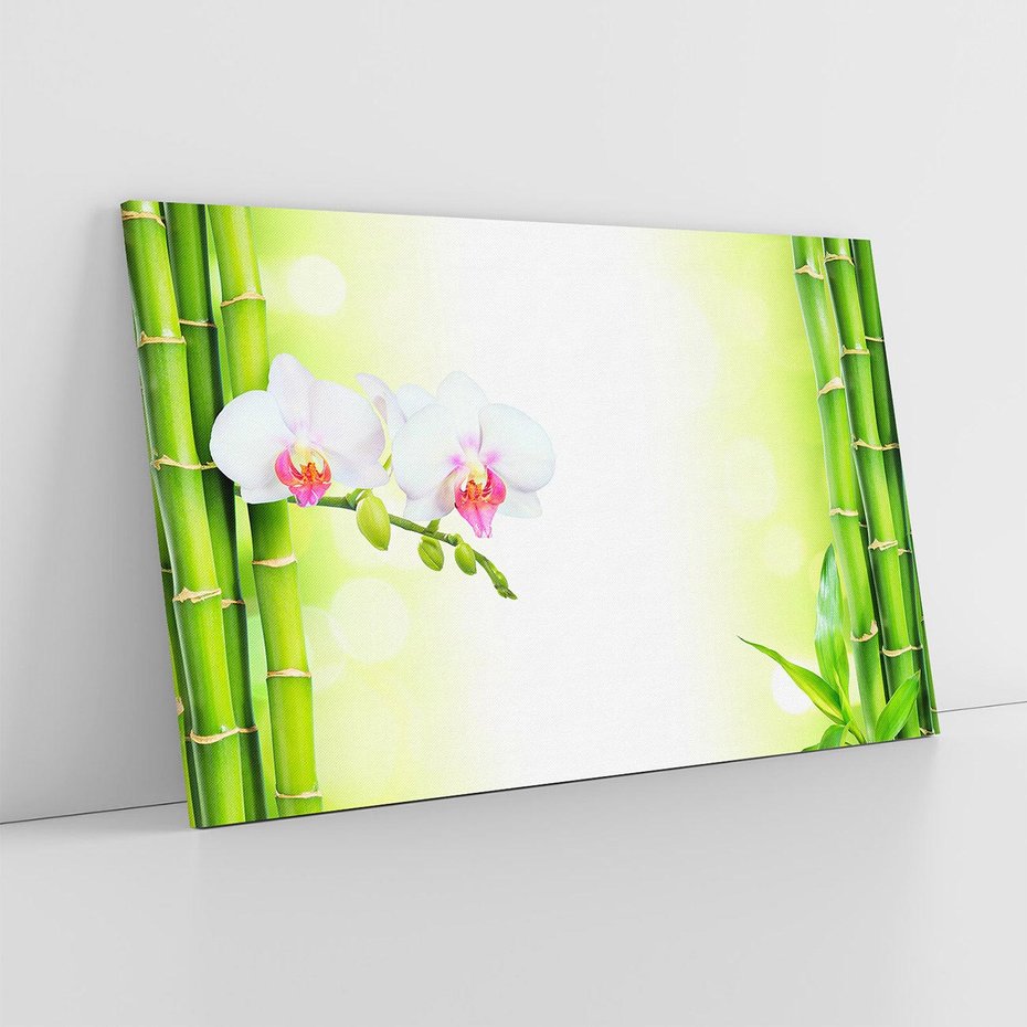 Obraz na płótnie 70x50 - Orchidea, Bambus i Relaks w SPA - orchidea, kwiat