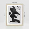 Plakat w ramie 40x50 - Abstrakcja w Monochromii - nowoczesna grafika, abstrakcja - rama drewno
