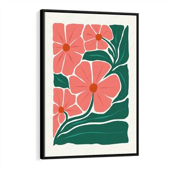 Obraz w ramie 70x100 - Energiczne Opowieści - kwiaty, sztuka nowoczesna - rama czarna