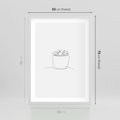 Plakat w ramie 50x70 - Rozkwitające Echa - szkic, minimalizm - rama biała